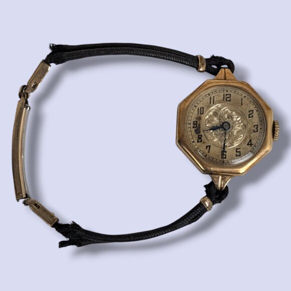 Antique 14k Gold Swiss Made Art Deco Watch - Picture 3 of 11